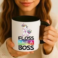Floss Like a Boss Unicorn Rainbow Coffee Mug thumb 3