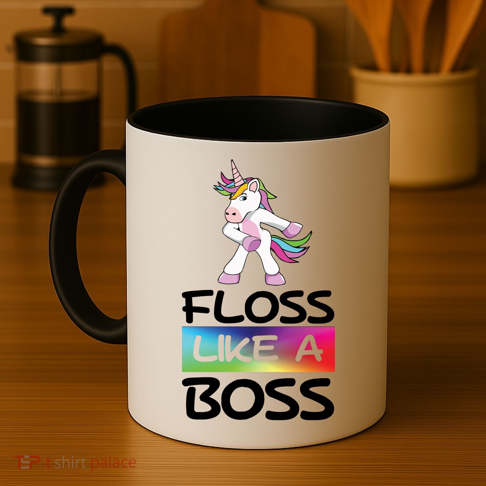 Floss Like a Boss Unicorn Rainbow Coffee Mug