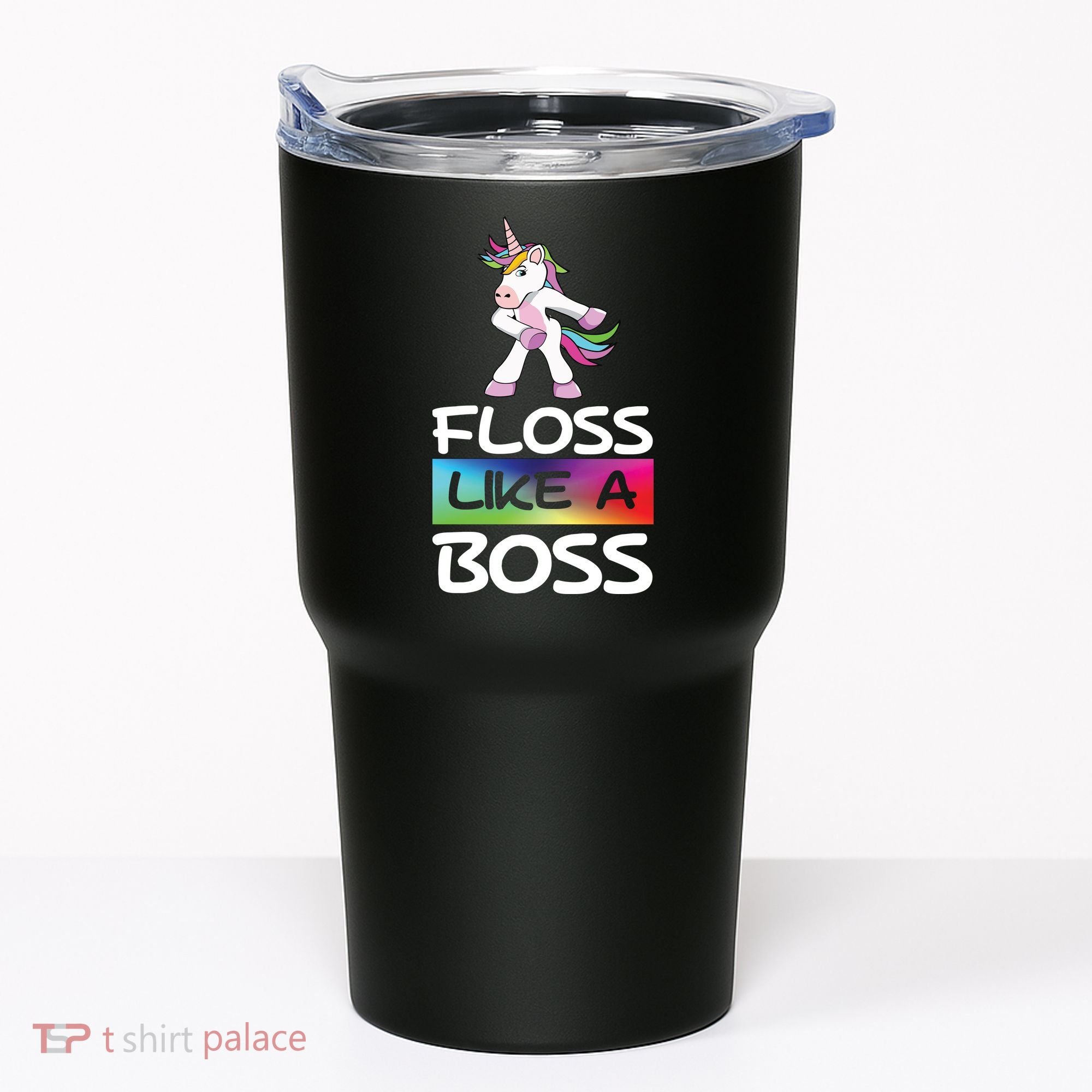 Floss Like a Boss Unicorn Rainbow Tumbler