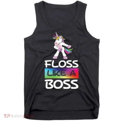 Floss Like a Boss Unicorn Rainbow Tank Top