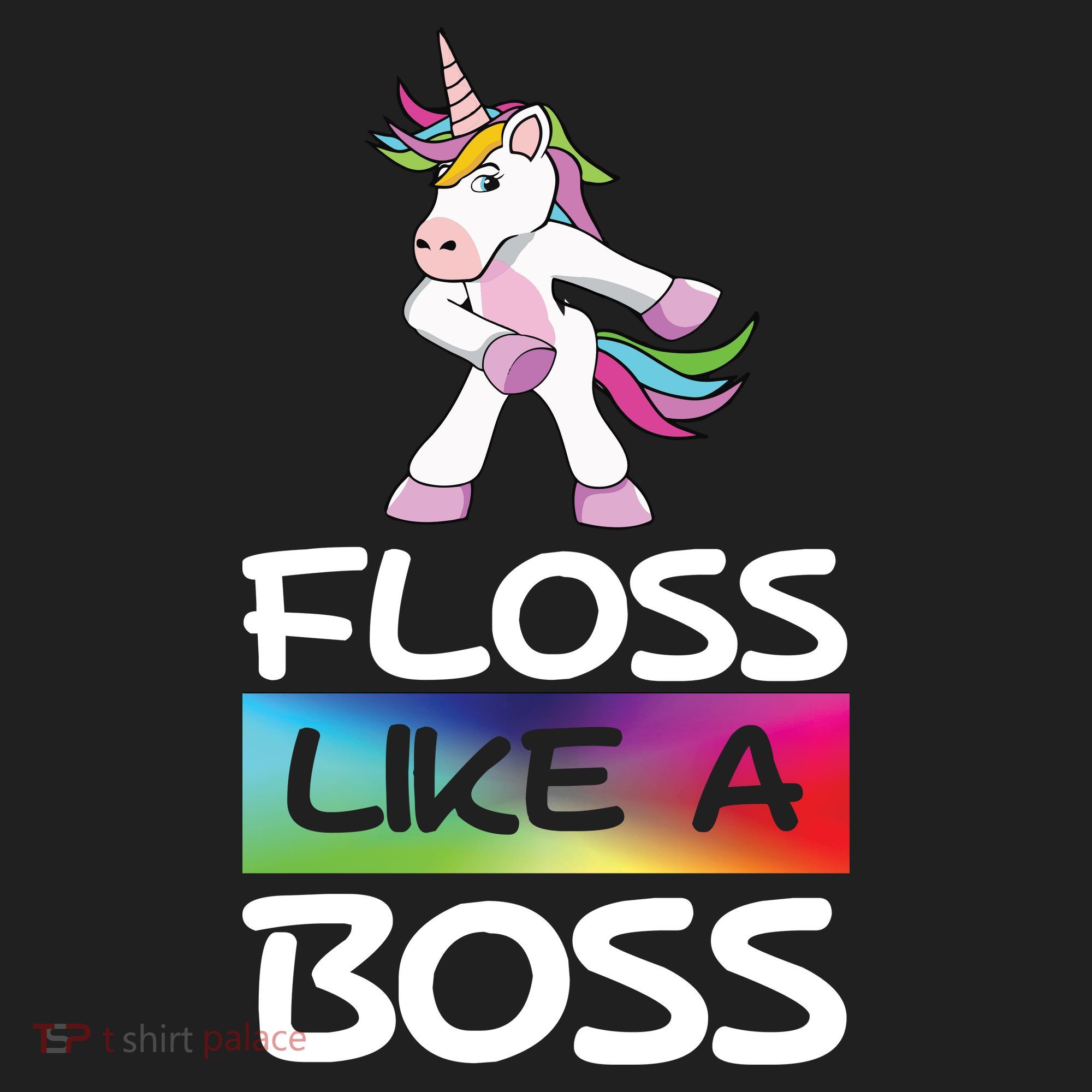 Floss Like a Boss Unicorn Rainbow Golf Towel
