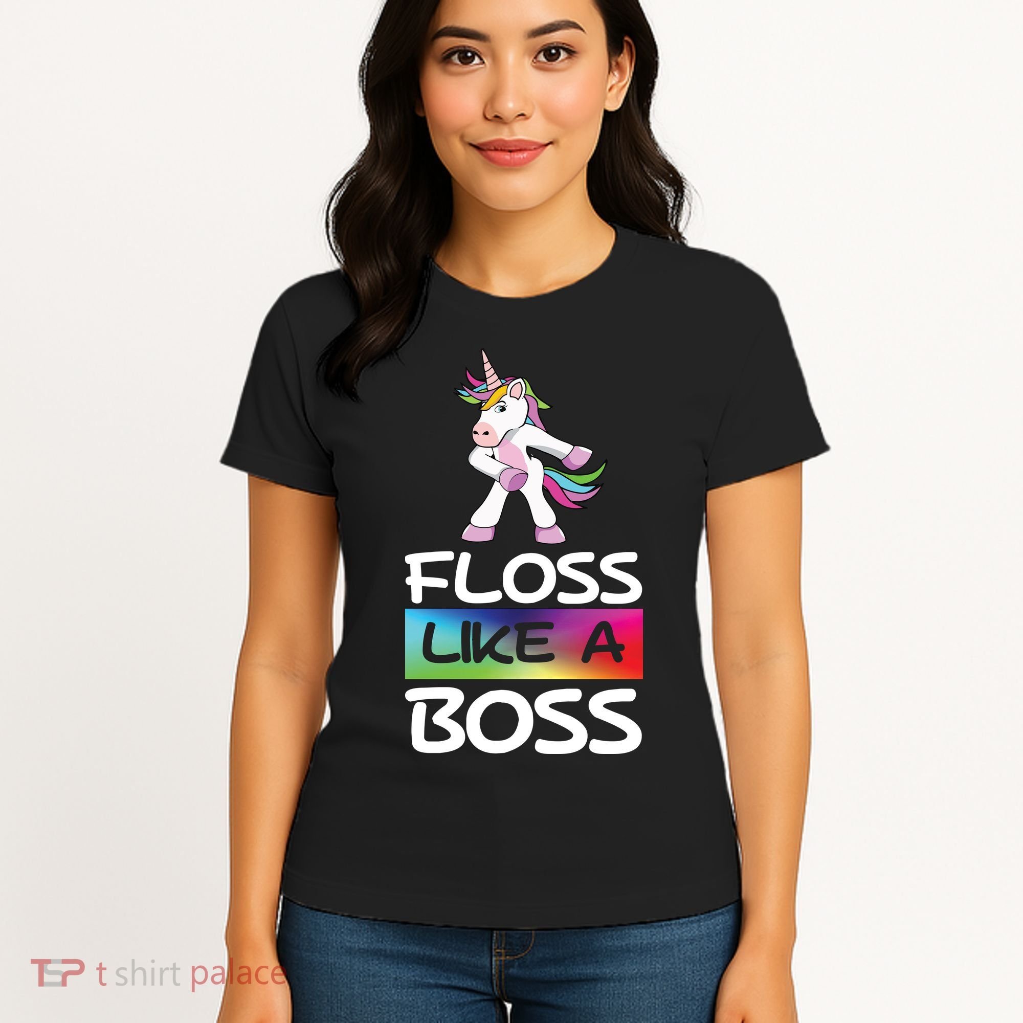 Floss Like a Boss Unicorn Rainbow Women's T-Shirt