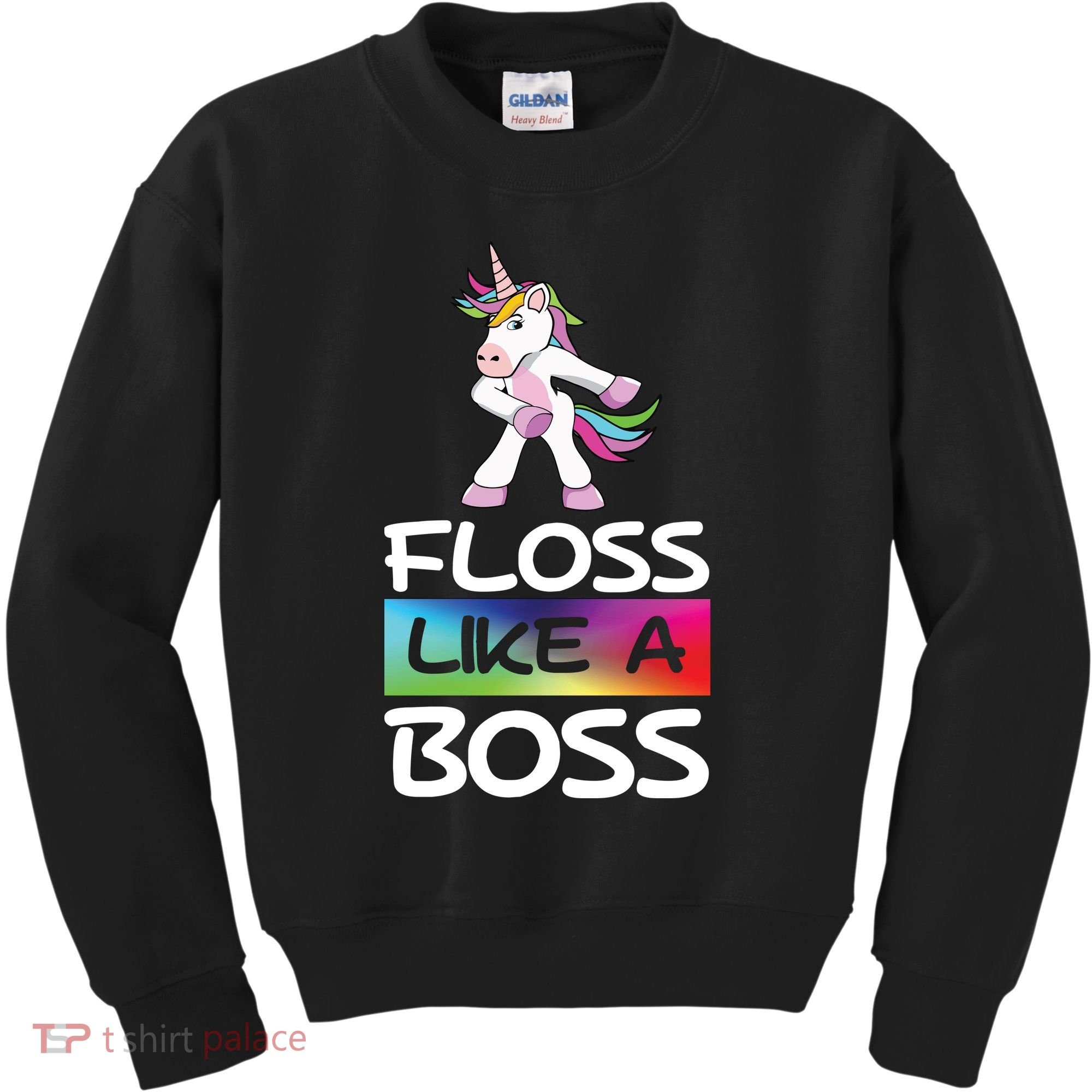 Floss Like a Boss Unicorn Rainbow Kids Sweatshirt