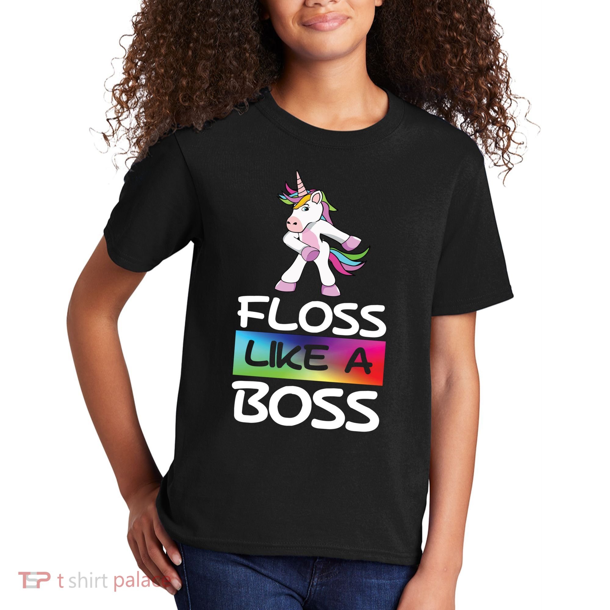 Floss Like a Boss Unicorn Rainbow Kids T-Shirt