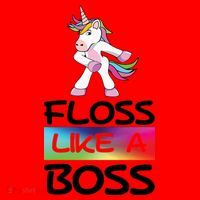 Floss Like a Boss Unicorn Rainbow Santa Hat thumb 1