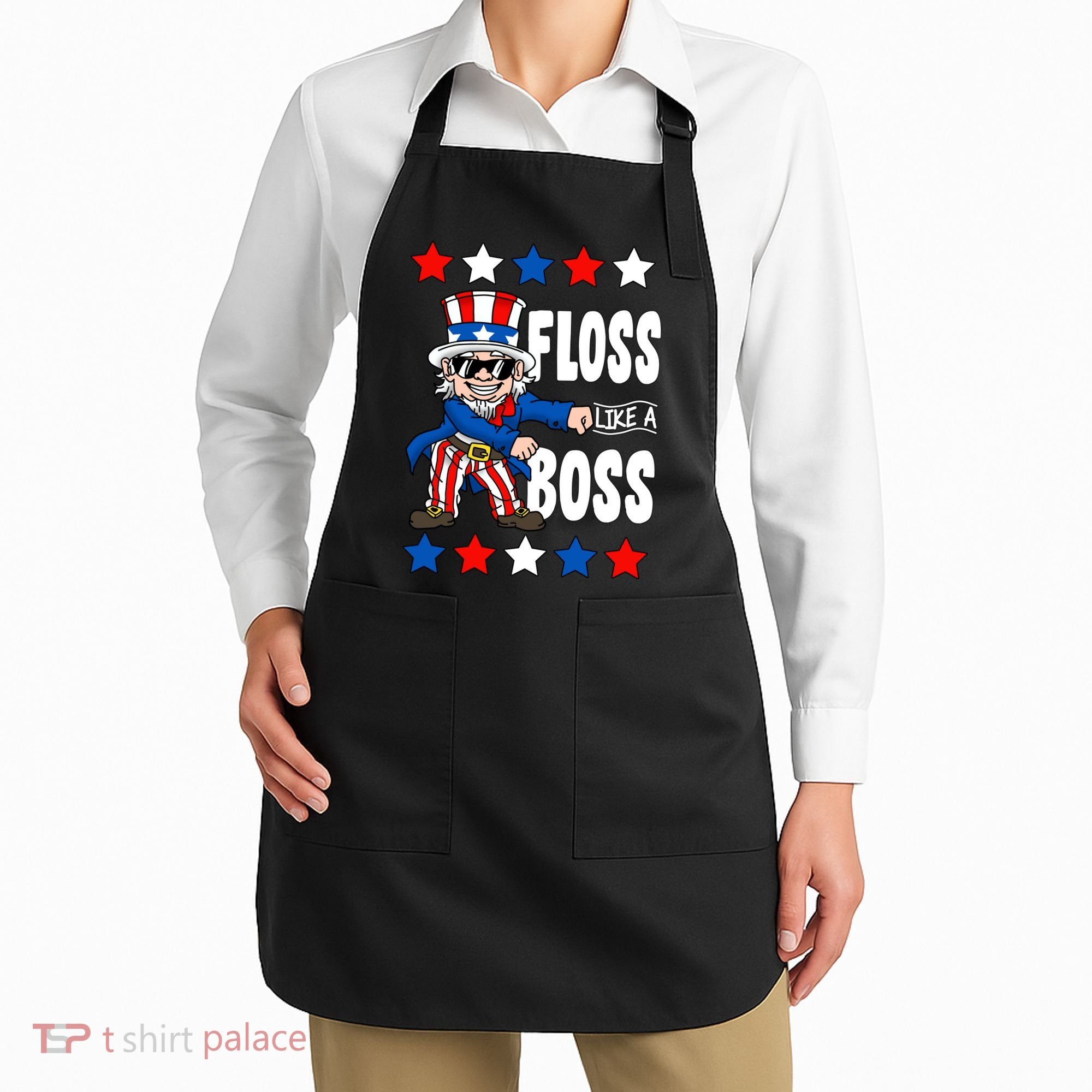 Floss Like A Boss USA 4th of July Apron