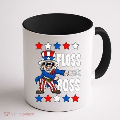Floss Like A Boss USA 4th of July Coffee Mug back