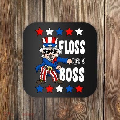 Floss Like A Boss USA 4th of July Coaster