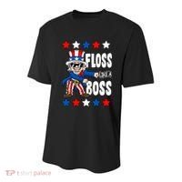 Floss Like A Boss USA 4th of July Youth Performance Sprint T-Shirt thumb 0