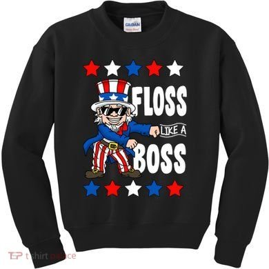 Floss Like A Boss USA 4th of July Kids Sweatshirt