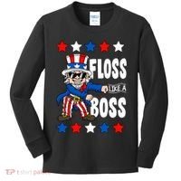 Floss Like A Boss USA 4th of July Kids Long Sleeve Shirt thumb 0