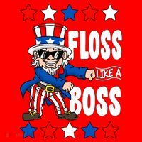 Floss Like A Boss USA 4th of July Santa Hat thumb 1