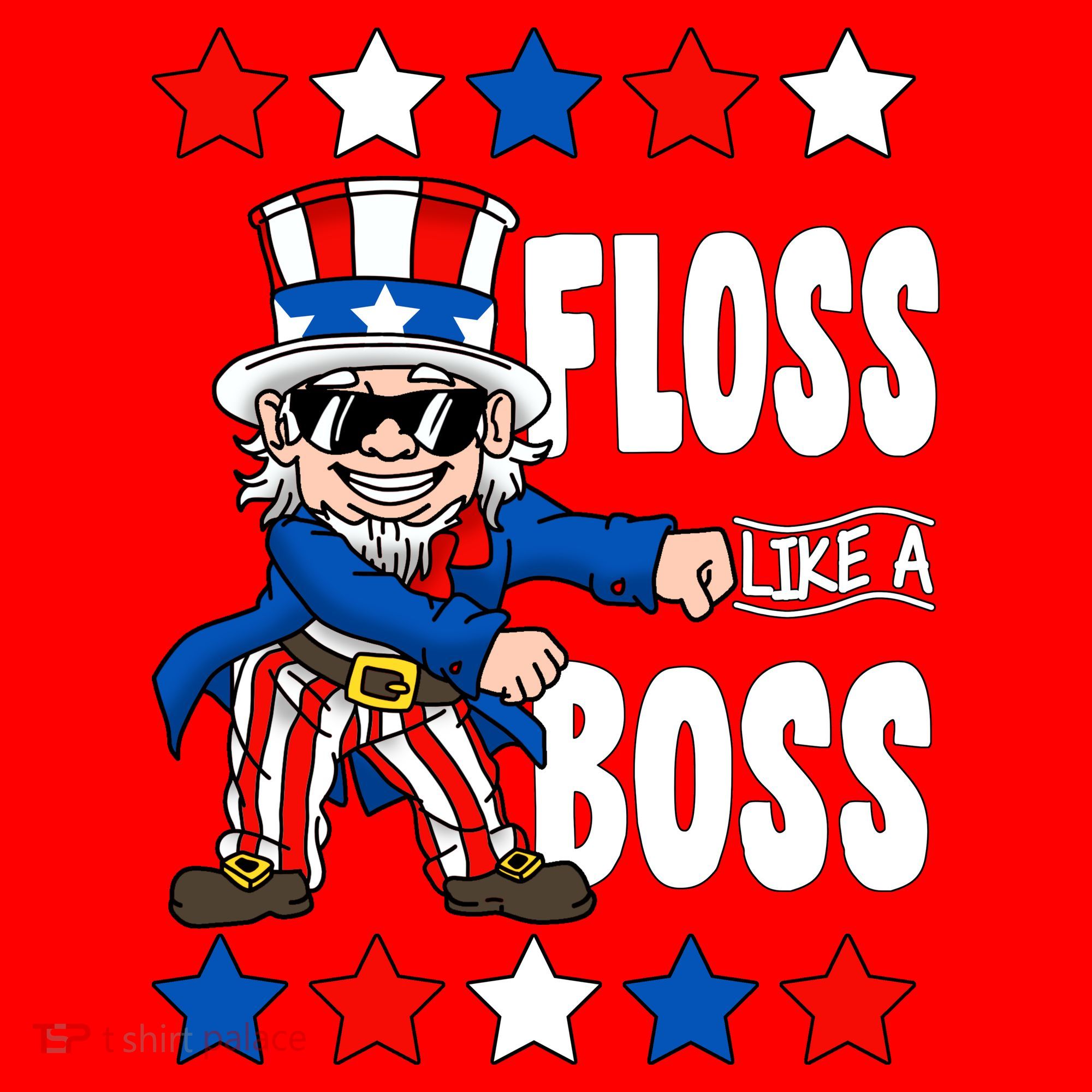 Floss Like A Boss USA 4th of July Santa Hat