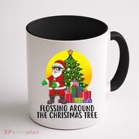 Flossing Around The Christmas Tree Coffee Mug thumb 1