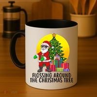 Flossing Around The Christmas Tree Coffee Mug thumb 4
