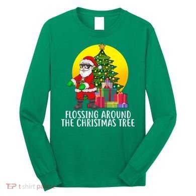 Flossing Around The Christmas Tree Long Sleeve Shirt