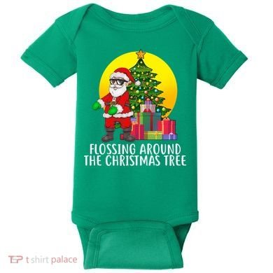 Flossing Around The Christmas Tree Baby Bodysuit