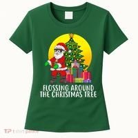 Flossing Around The Christmas Tree Women's T-Shirt thumb 0