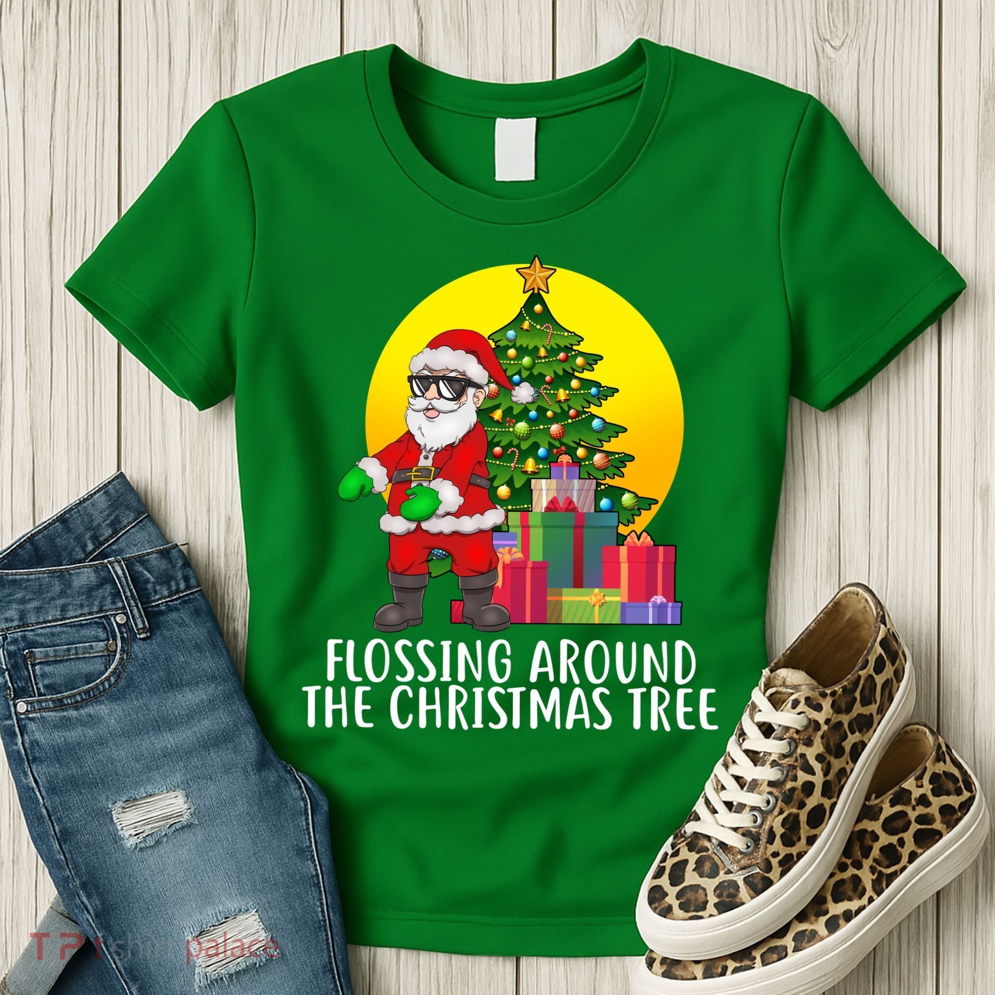 Flossing Around The Christmas Tree Women's T-Shirt