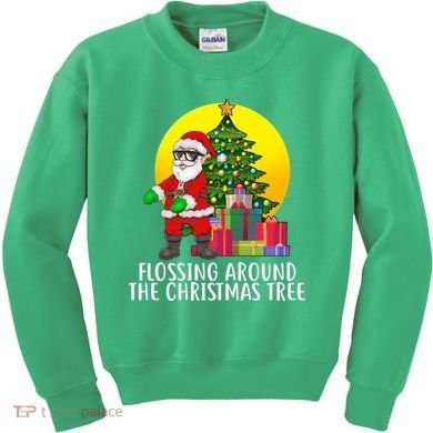Flossing Around The Christmas Tree Kids Sweatshirt