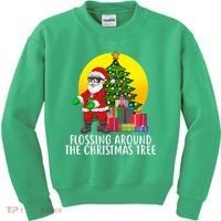 Flossing Around The Christmas Tree Kids Sweatshirt thumb 0