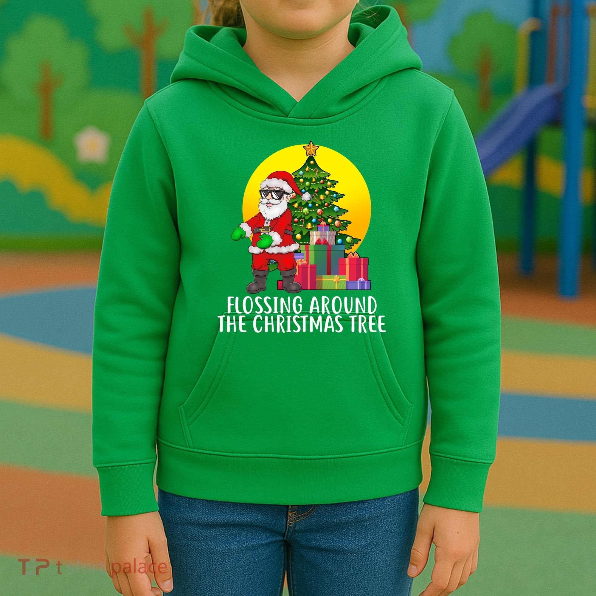 Flossing Around The Christmas Tree Kids Hoodie