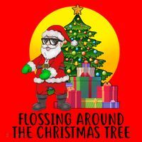 Flossing Around The Christmas Tree Santa Hat thumb 1