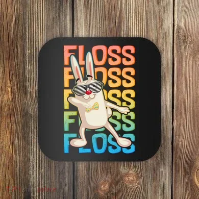 Flossing Easter Bunny Coaster