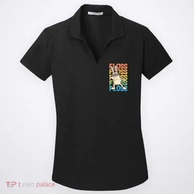 Flossing Easter Bunny Women's Dry Zone Grid Polo