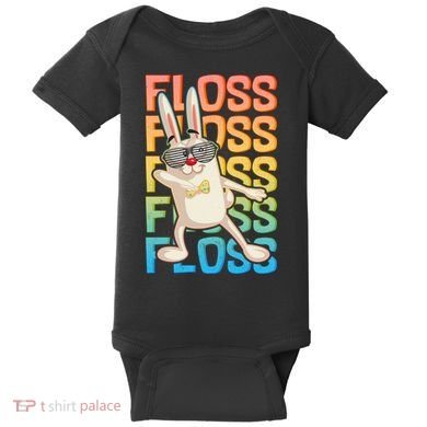 Flossing Easter Bunny Baby Bodysuit