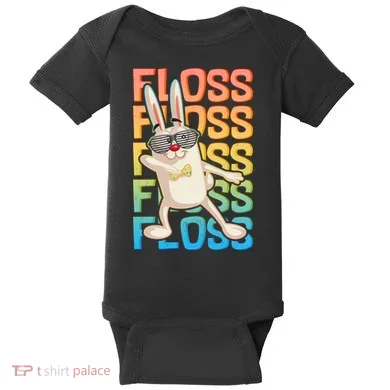 Flossing Easter Bunny Baby Bodysuit