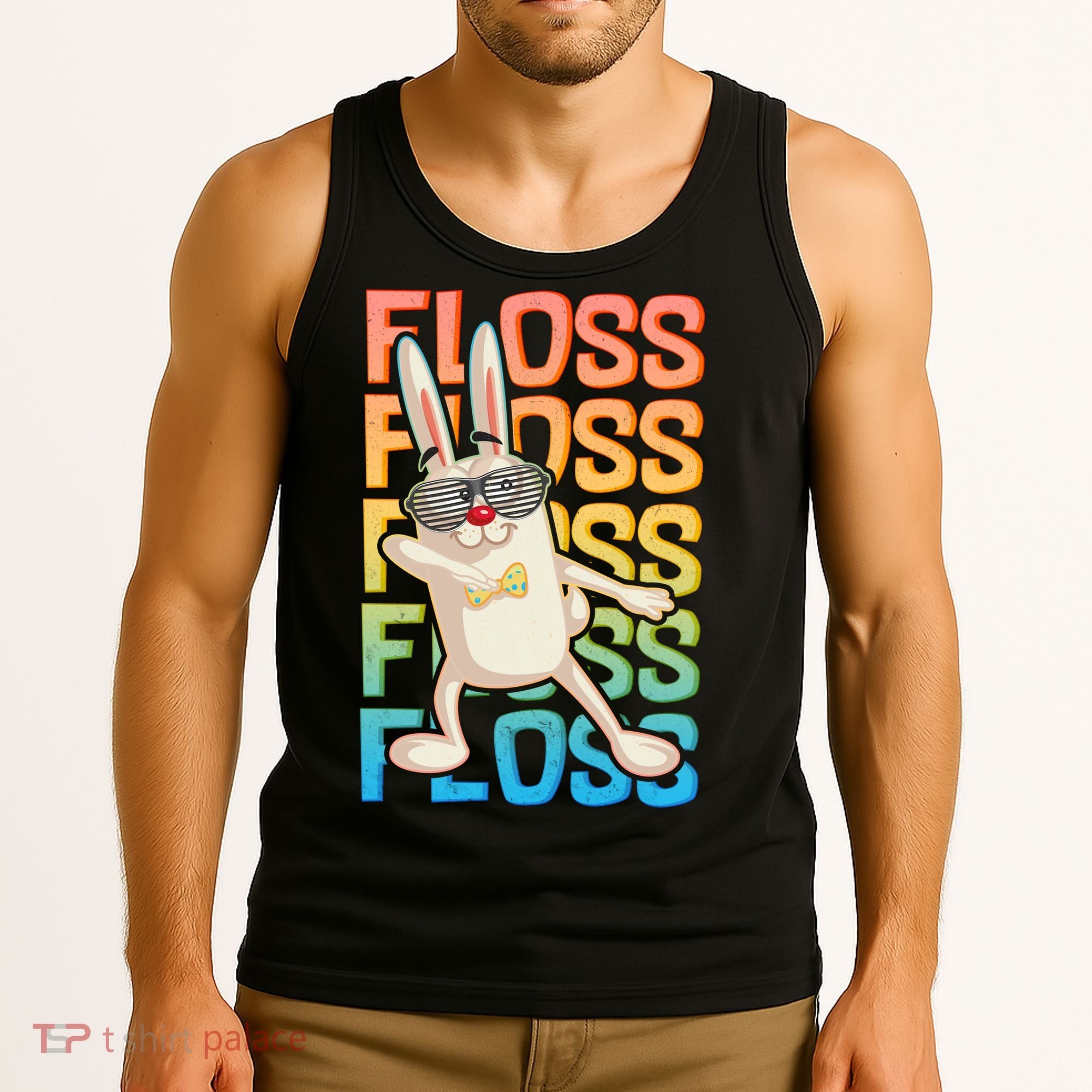 Flossing Easter Bunny Tank Top