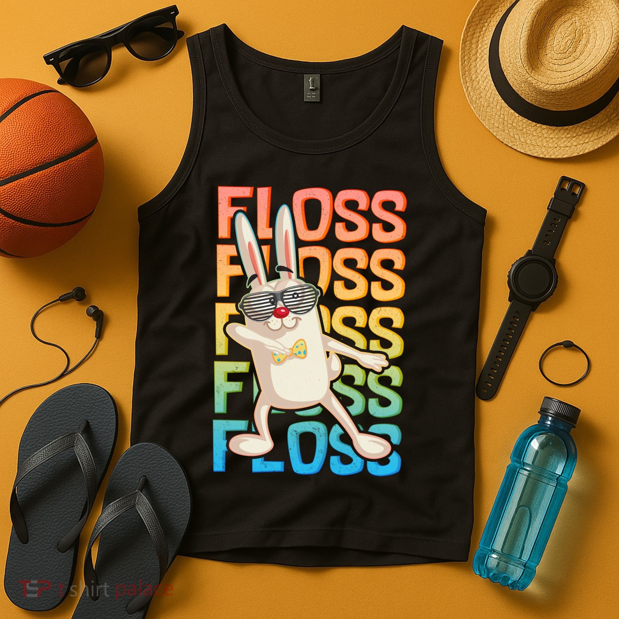 Flossing Easter Bunny Tank Top