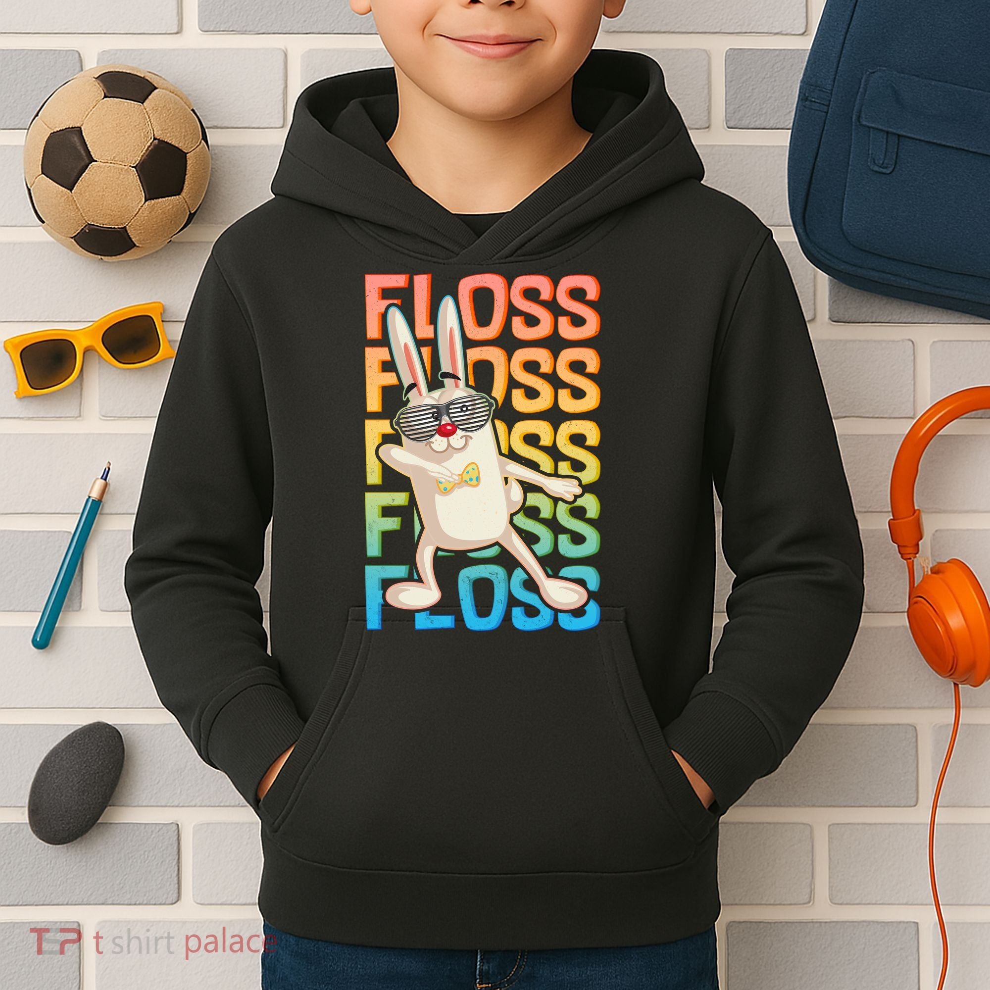 Flossing Easter Bunny Kids Hoodie