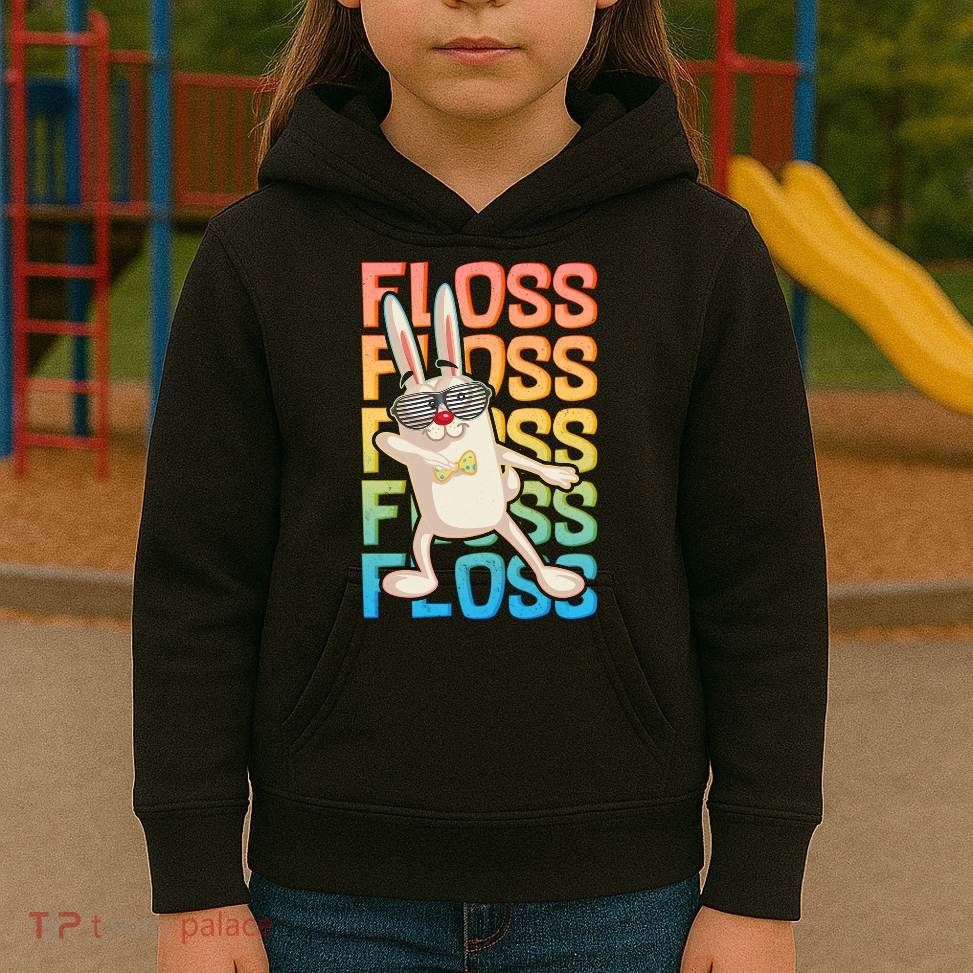 Flossing Easter Bunny Kids Hoodie