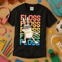 Flossing Easter Bunny Kids T-Shirt thumb 3