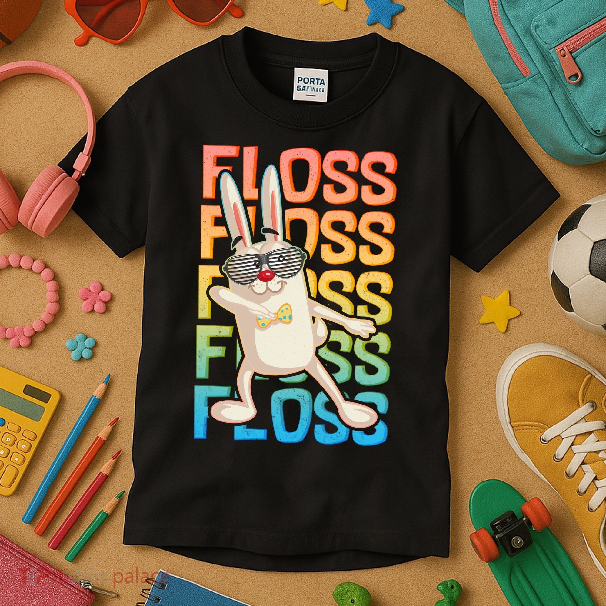 Flossing Easter Bunny Kids T-Shirt