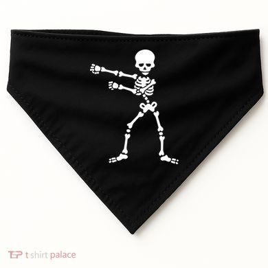 Flossing Skeleton  USA-Made Doggie Bandana