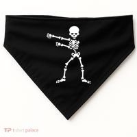 Flossing Skeleton  USA-Made Doggie Bandana thumb 0