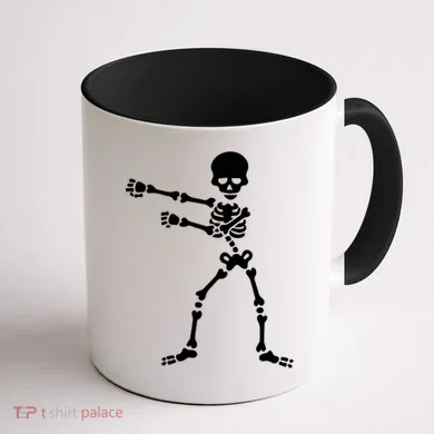 Flossing Skeleton  Coffee Mug back
