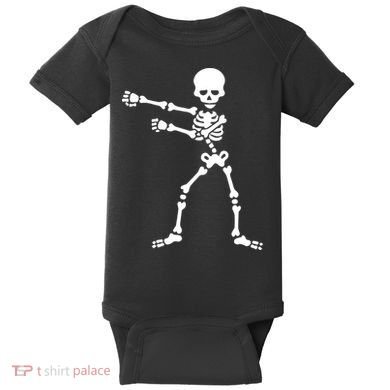 Flossing Skeleton  Baby Bodysuit