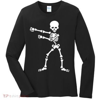 Flossing Skeleton  Women's Long Sleeve Shirt