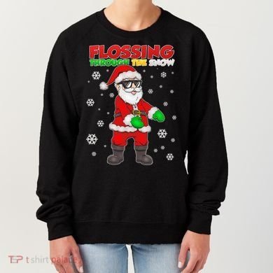 Flossing Through The Snow Santa Women's Sweatshirt