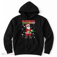Flossing Through The Snow Santa Hoodie thumb 0