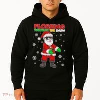 Flossing Through The Snow Santa Hoodie thumb 2