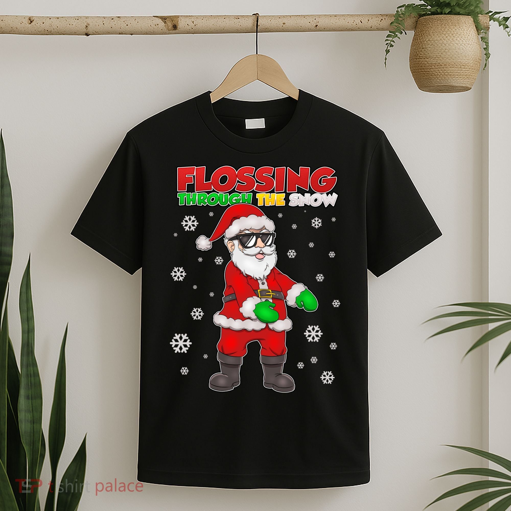 Flossing Through The Snow Santa T-Shirt