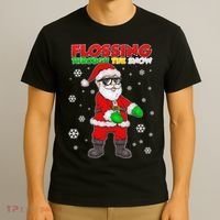 Flossing Through The Snow Santa T-Shirt thumb 3