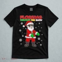 Flossing Through The Snow Santa T-Shirt thumb 5
