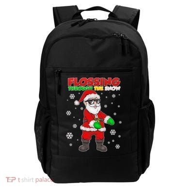 Flossing Through The Snow Santa Backpack