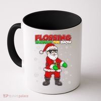 Flossing Through The Snow Santa Coffee Mug thumb 0